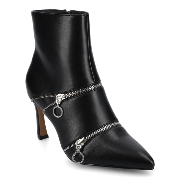 Journee Catoa Stiletto Heel Pointed Toe Zipper Detail Comfort Dress Booties