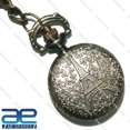 thumbnail image 3 of Antique Pocket Watch Vintage Clock Metallic Key Chain Key Ring, 3 of 5