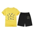 thumbnail image 4 of Gaexia Girls Summer Outfits Size 6 Round Neck Print Shorts Outfits Clothes Cotton Outfits Short T-Shirt Shorts Set 2 Piece Clothes Set Little Girls, 4 of 4