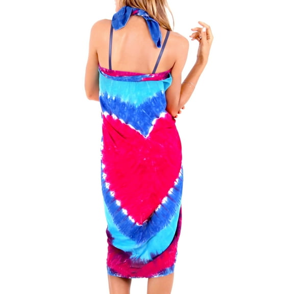 HAPPY BAY Women's Bikini Skirt Sarong Swimwear Swim Cover up Bathing suit Summer Wraps Swimsuit Beach Wrap Coverups for Women Beachwear One Size Lapis, Tie Dye