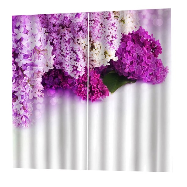 2 paneles / juego de cortinas de impresión 3D, cortinas de oscurecimiento de enfriamiento de la habitación, ojales sólidos con aislamiento térmico, pa Flor Sunnimix Cortinas de ventana de impresión 3D