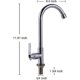 thumbnail image 2 of Single Handle Deck Mount Faucet, Stainless Steel High Arc Sink Faucet for Outdoor RV Boat Garden Use with One Hole Installation, 2 of 5