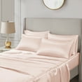 thumbnail image 4 of Regency Heights Satin Sheet Set, Cal King Bed Sheets with Pillowcases, 6-Piece Luxury Silky Sheet Set, Pink, Gifts for Women, 4 of 18