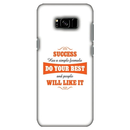 Samsung Galaxy S8 Plus Case - Success Do Your Best, Hard Plastic Back Cover. Slim Profile Cute Printed Designer Snap on Case with Screen Cleaning