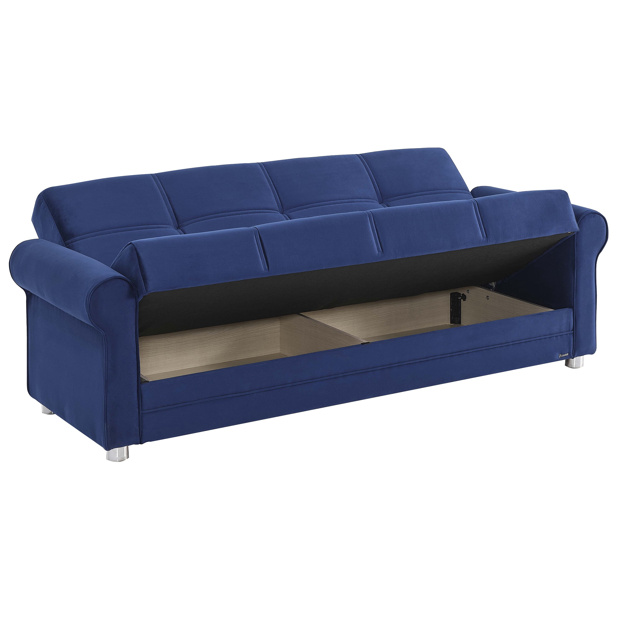 Ottomanson Convertible Sleeper Sofa Bed with Hidden Storage, Firm Comfort Couch, Blue