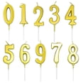 thumbnail image 2 of 10Pcs Birthday Cake Number Candle 3D Number Shape Cake Decoration For Celebrations Golden Party Atmosphere Enhancement, 2 of 5