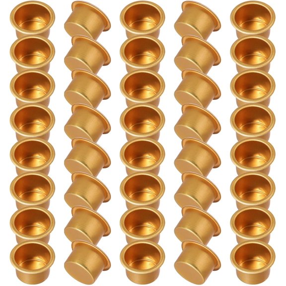1 Set 40 Pcs Metal Candle Inserts Mini Candle Cups Holders Candlestick Liners Holder Drip Protector Catchers Votive Inserts for DIY Woodworking Lamp Making Craft Christmas Party