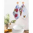 thumbnail image 2 of Pink Red Roses Kitchen Dish Towels for Drying Dishes Set of 3, Spring Floral Butterflies Abstract Art Waffle Weave Microfiber Hand Tea Bathroom Towels Quick Dry & Absorbent Towel 12x12, 2 of 7
