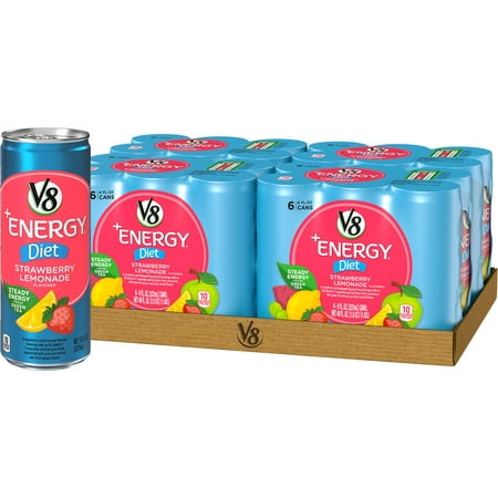 (24 Cans) V8 +Energy Diet Strawberry Lemonade, 8 Fl (Best Diet Energy Drink)