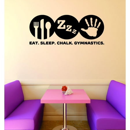 Custom Wall Decal : Eat Sleep Chalk Gymnastics Sign Teen Girl Bedroom Decoration Home Decor