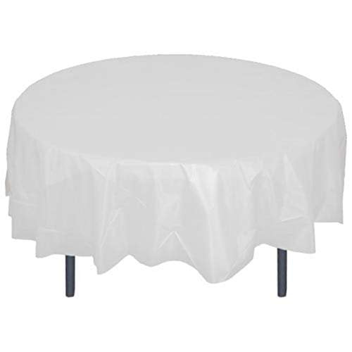 Pack Disposable Plastic Tablecloths, Paper Tablecloths For 6ft Round Tables