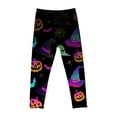 thumbnail image 4 of Girls Halloween Leggings Cute Pumpkin/Ghost/Bats Graphic Printed Soft Stretchy Jeggings Pants Holiday Outfits (4 Years, Style #D), 4 of 7