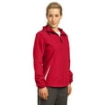 thumbnail image 4 of SPORT-TEK Womens Colorblock Hooded Raglan Jacket X-Large True Red  White, 4 of 5