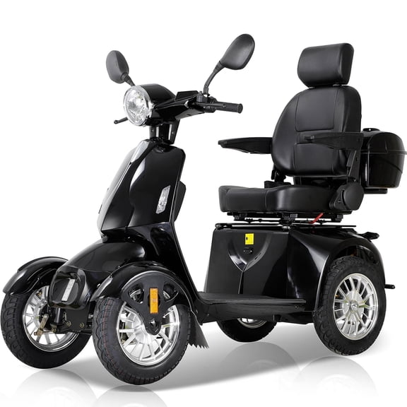 QEEKA Heavy-Duty All Terrain 4-Wheel Mobility Scooter, Black, 500 lb Limit