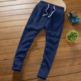 thumbnail image 5 of FRSASU Men's 2 Pieces Cotton Linen Set Henley Shirt Short Sleeve and Casual Beach Pants Summer Yoga Outfits Navy, 5 of 6