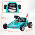 thumbnail image 3 of Qaba 6V Electric Go Kart for Kids with Music, Light, Horn, Blue, 3 of 10