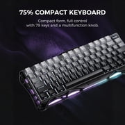 GravaStar Mercury K1 75% Wireless Gaming Keyboard - Aluminum, Gasket, Hot-Swap Linear Switches, RGB-Gradient Black