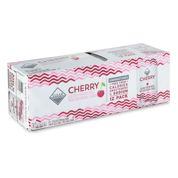 Clear American Cherry Unsweetened Sparkling Water, 12 fl oz, 12 Count