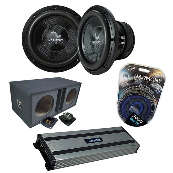 Harmony Audio HA-C122 Competition Dual 12" Sub 2200W Ported Sub Box & HA-A1500.1