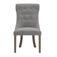 thumbnail image 4 of Weston Home Kirk Button Tufted Dining Chairs, Set of 2, Gray Linen, Brown Finish, 4 of 9