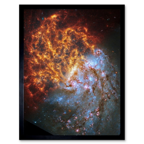 Artery8 NASA Hubble James Webb Telescope View of Spiral Galaxy NGC 1087 Living Room Art Print Framed Poster Wall Decor 12x16 inch
