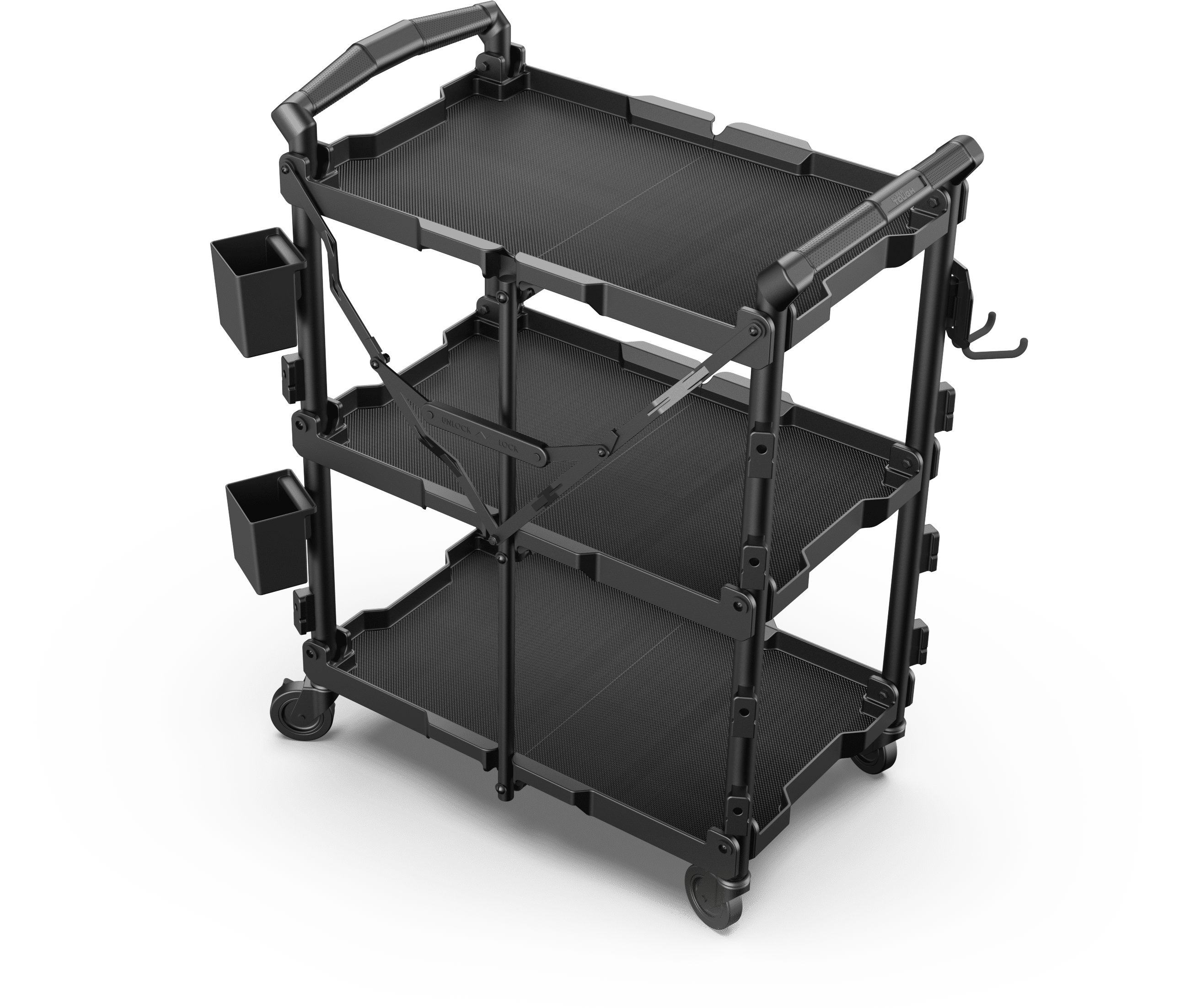 Hyper Tough Hyper Stack New Foldable Collapsible Utility Cart, Black