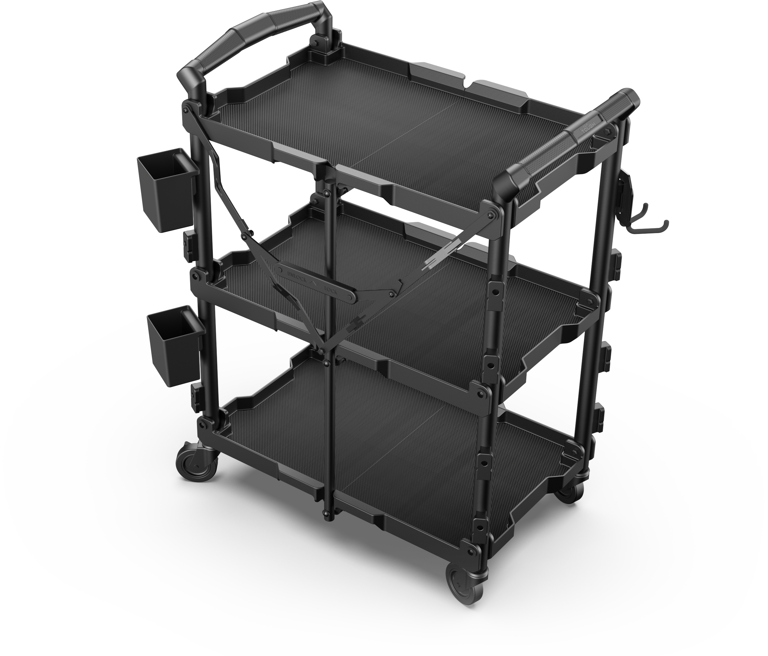 HYPER TOUGH HYPER STACK NEW FOLDABLE COLLAPSIBLE UTILITY CART, BLACK