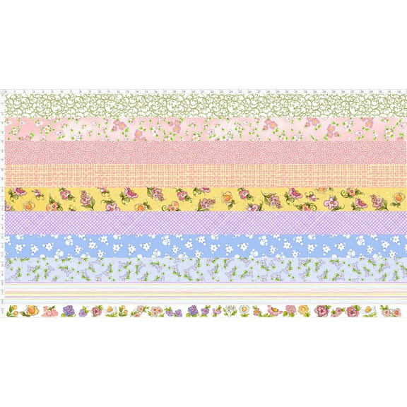 Little Gray Cat Strip Fabric Panel