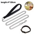 thumbnail image 2 of Chain Link Dog Leash Anti Chew Strong Anti Bite Dog Leash Comfortable Soft Padded Handle for Medium Large Dogs, 2 of 8