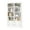 White, variant on Homfa Double Row 6-tier Bookcases Floor Standing, 71 in Tall Bookcase Bookshelf with 4 Drawers and 8 Display Cubicles, for Home Office Living Room, Natural Oak