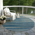 thumbnail image 6 of Addison Rugs Chantille Indoor/Outdoor Transitional Stripes Denim Washable Round Rug, 8' x 8', 6 of 6