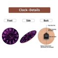 thumbnail image 7 of Purple Neon Clock Wall Decor 10-Inch Silent Wooden Wall Clock, Battery Operated (AA Batteries Not Included), Artistic Home Decor, 7 of 7