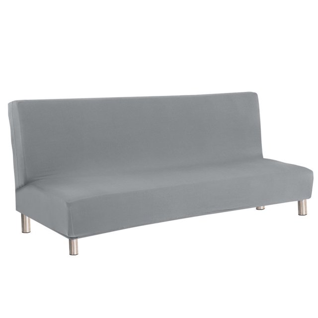 2024 Armless Sofa Slipcover Stretch Sofa Bed Cover Protector Elastic Spandex Modern Solid Folding Couch Sofa Shield Futon Cover