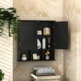 thumbnail image 6 of Black Bathroom Cabinet,Bathroom Wall Cabinet 2 Door Adjustable Shelves,Over The Toilet Storage Cabinet,Black Bathroom Cabinet Wall Mounted,Medicine Cabinets for Bathroom Laundry Room Kitchen, 6 of 18