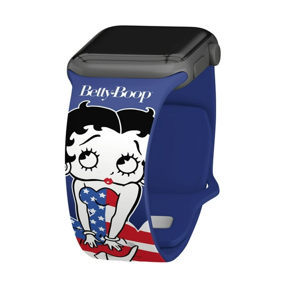 Betty Boop Red White & Boop HD Watch Band for Apple Watch - 42/44/45/49mm(46mm Series 10/11) Short Star Spangled Betty by Affinity Bands
