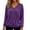 Purple Blouse, variant on Qgtaibl V Neck Pullover Tops for Women Raglan Long Sleeve Solid Color Lounge Blouse Fall Loose Fit Stretchy Sweatshirts Wine XXL