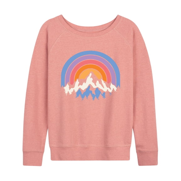 Instant Message - Sunset Mountains - Women's Lightweight French Terry Pullover