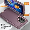 thumbnail image 3 of Nalacover Rugged Case for Samsung Galaxy S24 Ultra, Triple-Layers Heavy Duty Hard PC + TPU Hybrid Military Grade Shockproof Anti-Scratches Cover with Non-Slip Strip Lens Protection, Purple, 3 of 7
