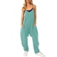 thumbnail image 1 of Y2k-mono holgado sin mangas para mujer, traje holgado de pierna ancha, ropa de calle con bolsillo grande, pantalones de una pieza, ropa de verano, 5XL, 1 of 4