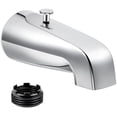 thumbnail image 1 of Tub Spout with Rear Diverter, Bathtub Spout Fitting 1/2-Inch or 3/4-Inch IPS, 5-1/4 Inch Length Bathroom Bathtub Faucet with Adapter, Chrome Finish Chrome Chrome Chrome, 1 of 5