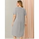 thumbnail image 5 of Women's Plus Size Nightgown Cat Print with Pocket Sleep Dress Sleepwear Gray 3X, 5 of 6