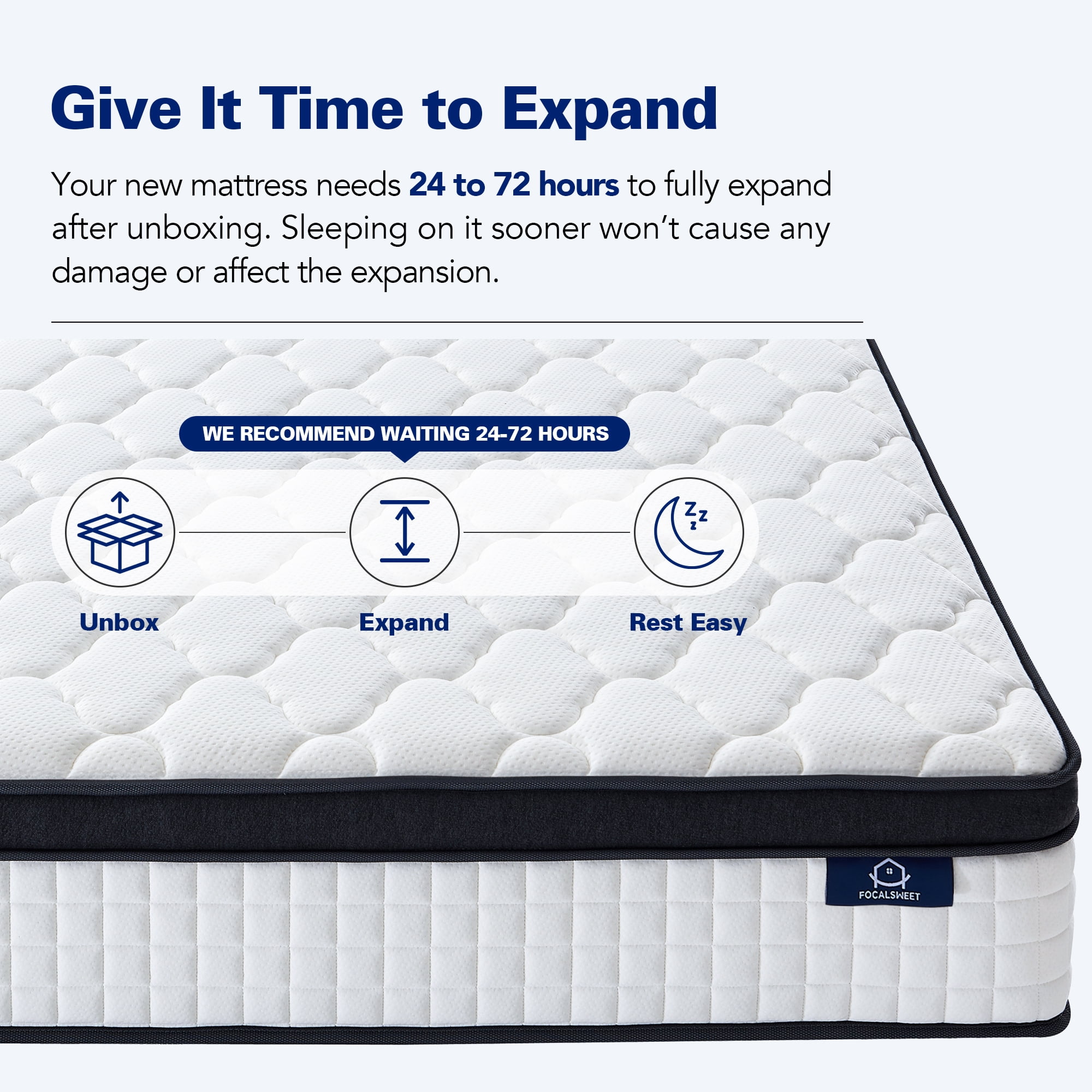 Focalsweet 12" Queen Hybrid Mattress with Euro Top for Adult and Kids