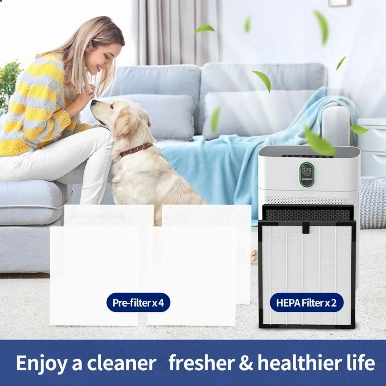 2 Pack of Enhanced HY4866 True HEPA Replacement Filters Compatible With MORENTO/WESTHEY Air Purifier,YIOU M1 Air Cleaner Purifier