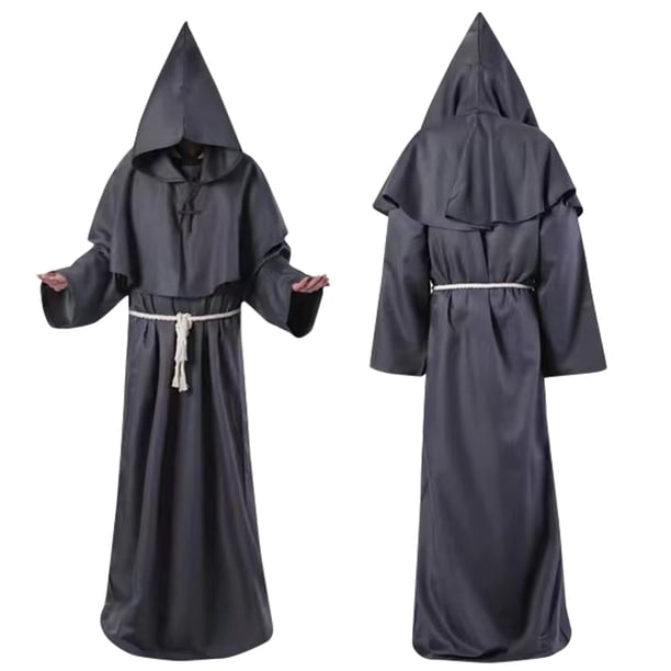 Unisex Halloween Hooded Cloak Costumes Party Cape Halloween Costume Long Sleeved Monk Costume Monk Robe Wizardrobe