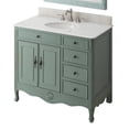 thumbnail image 6 of Benton Collection 38" Vintage Blue Cottage Bathroom Vanity with White Marble Top, 6 of 6