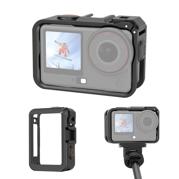 For DJI Osmo Action 6 QKOO Plastic Cage Vertical-Horizontal Expansion Adapter Frame with Cold