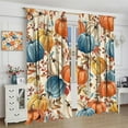 thumbnail image 4 of Fall Thanksgiving Curtains Watercolor Autumn Pumpkins Eucalyptus Leaves Decorations for Home,Farmhouse Decor Rod Pocket Drapes for Bedroom Living Room 84 in x 84 in Blackout, 4 of 6