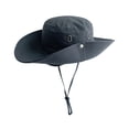 thumbnail image 2 of YAOBAMM Sun Hat Men Hat Wide Brim Adjustable Windproof Rope Quick Drying Casual Protection Solid Color Outdoor Visor Fisherman Hat, 2 of 7