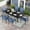 Blue, variant on Sophia & William Outdoor 7-Piece Patio Dining Set Metal Expandable Table Set with 6 Brown Textilene Chairs