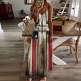 thumbnail image 1 of SMihono Été Boho Maxi Robe pour les Femmes Plus Size Femmes Jour de l'Indépendance Imprimée Sangle Longue Robe Plage Balance Robe, 1 of 5
